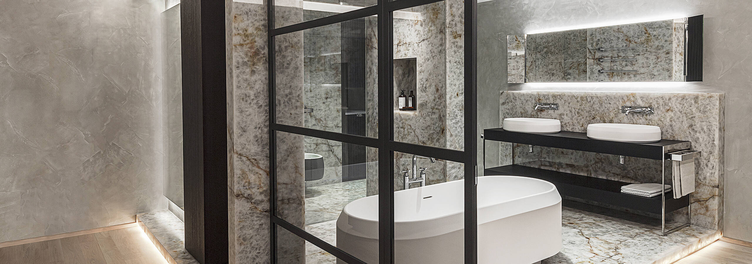 [Translate to English:] modernes Badezimmer