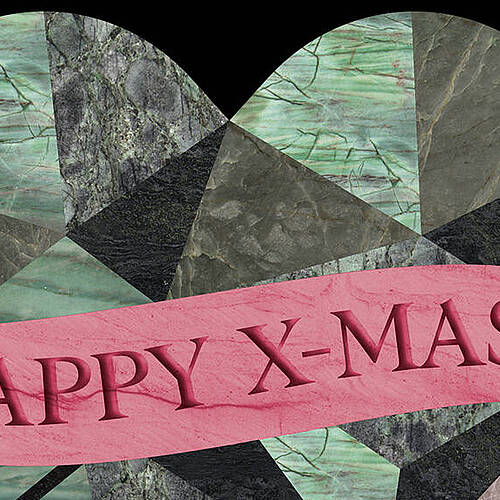 Stein herz mit X-Mas Schleife